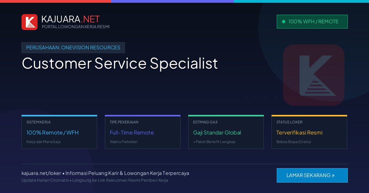 [Work From Home] Customer Service Specialist at OneVision Resources – Apply Online