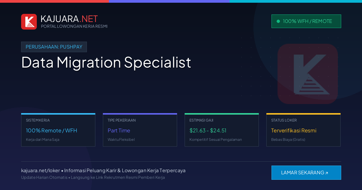 Lowongan Kerja Remote: Data Migration Specialist di Pushpay