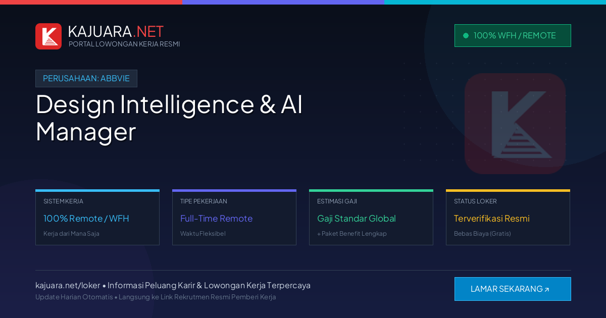 Lowongan Kerja Remote: Design Intelligence & AI Manager di AbbVie