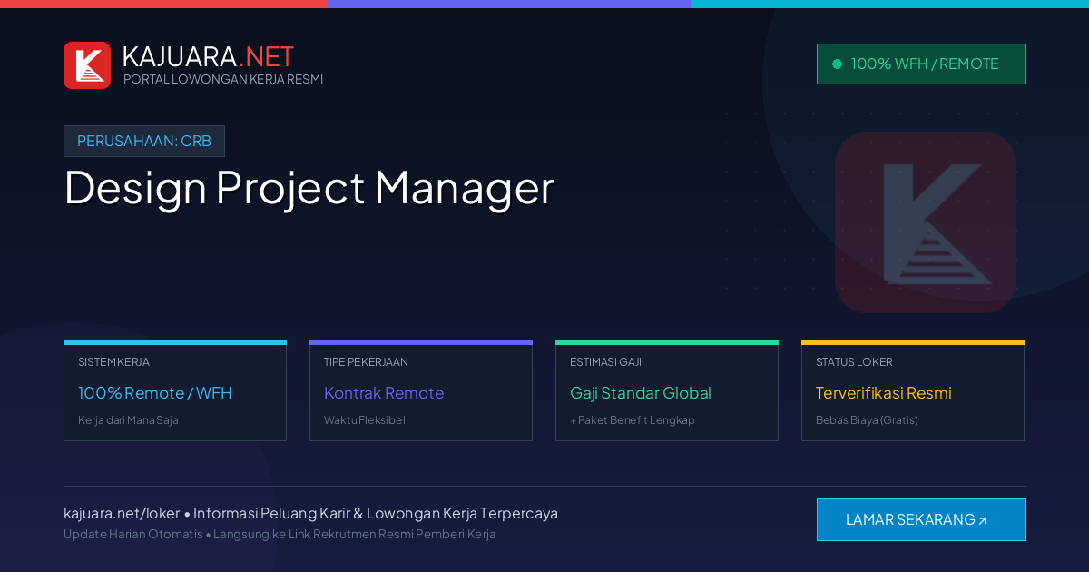 Lowongan Kerja Remote: Design Project Manager di CRB