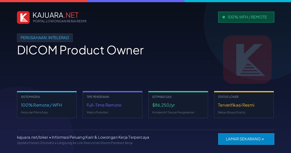 Lowongan Kerja Remote: DICOM Product Owner di Intelerad