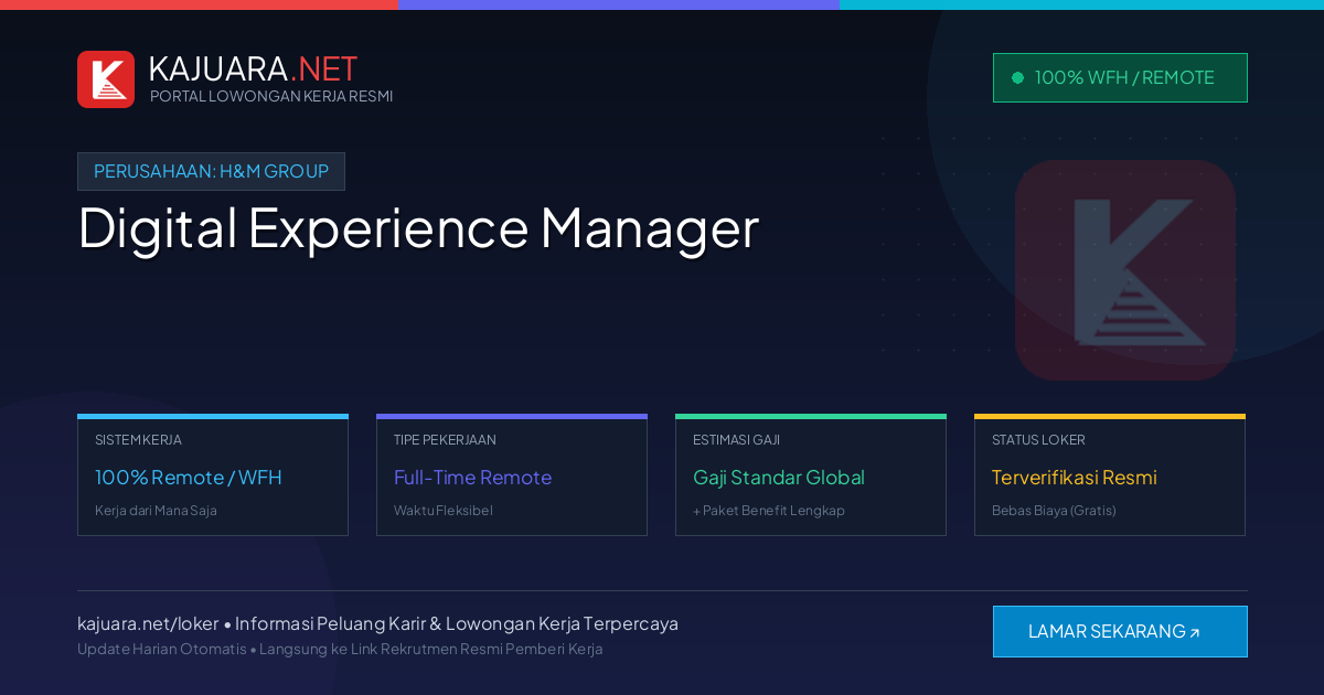 Lowongan Kerja Remote: Digital Experience Manager di H&M Group