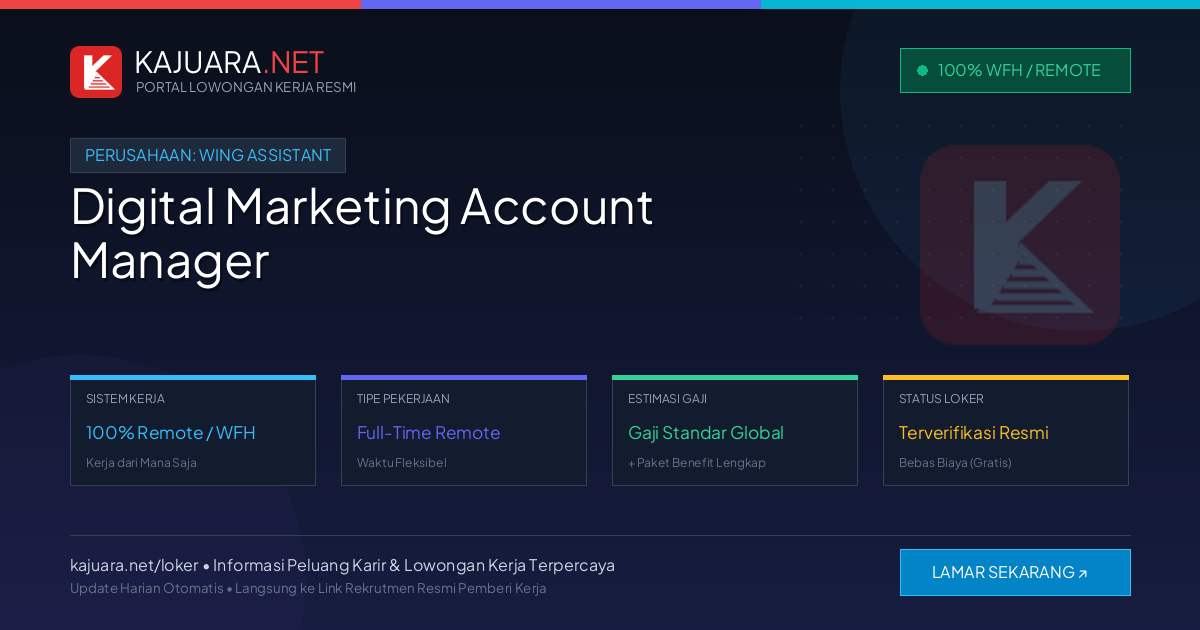 Lowongan Kerja Remote: Digital Marketing Account Manager di Wing Assistant