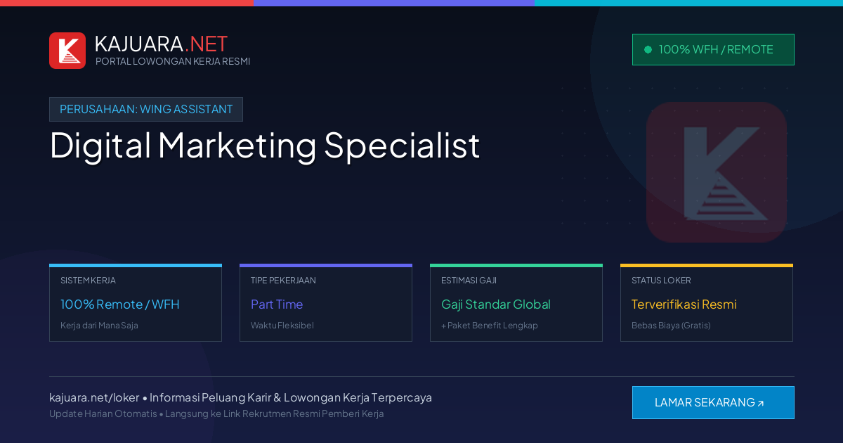 [100% Remote] Digital Marketing Specialist at Wing Assistant – Hiring Now