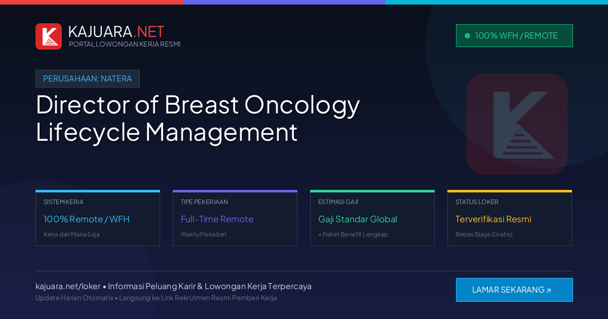 Lowongan Kerja Remote: Director of Breast Oncology Lifecycle Management di Natera