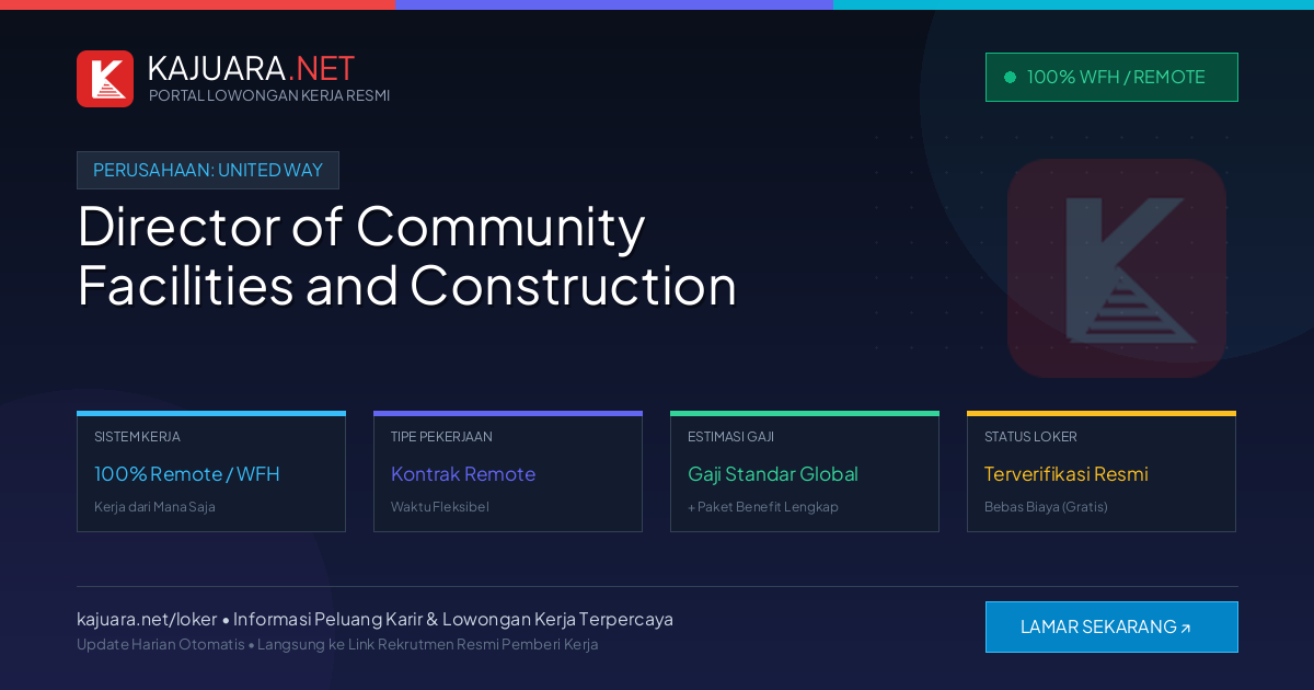 Lowongan Kerja Remote: Director of Community Facilities and Construction di United Way