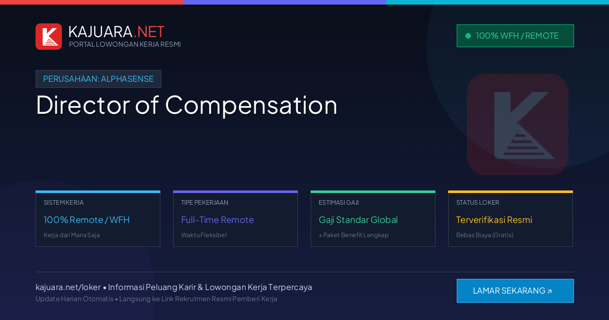 Lowongan Kerja Remote: Director of Compensation di AlphaSense