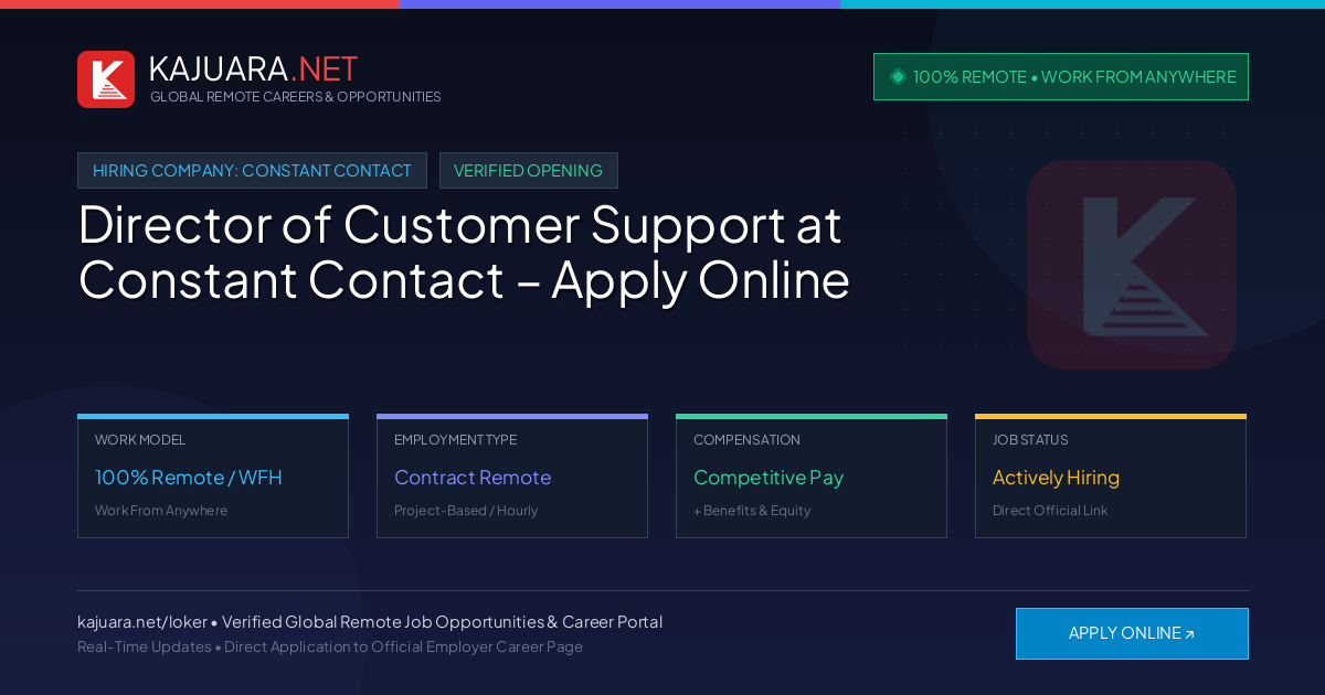[Work From Home] Director of Customer Support at Constant Contact – Apply Online