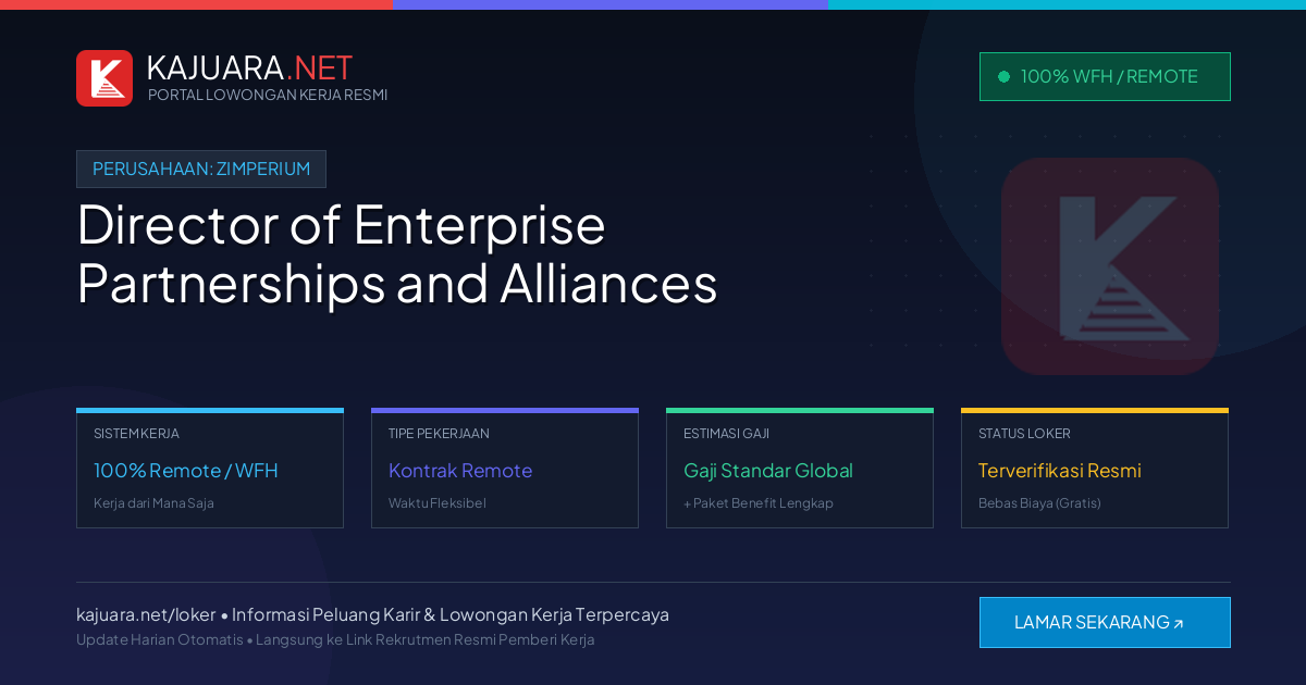 Lowongan Kerja Remote: Director of Enterprise Partnerships and Alliances di Zimperium