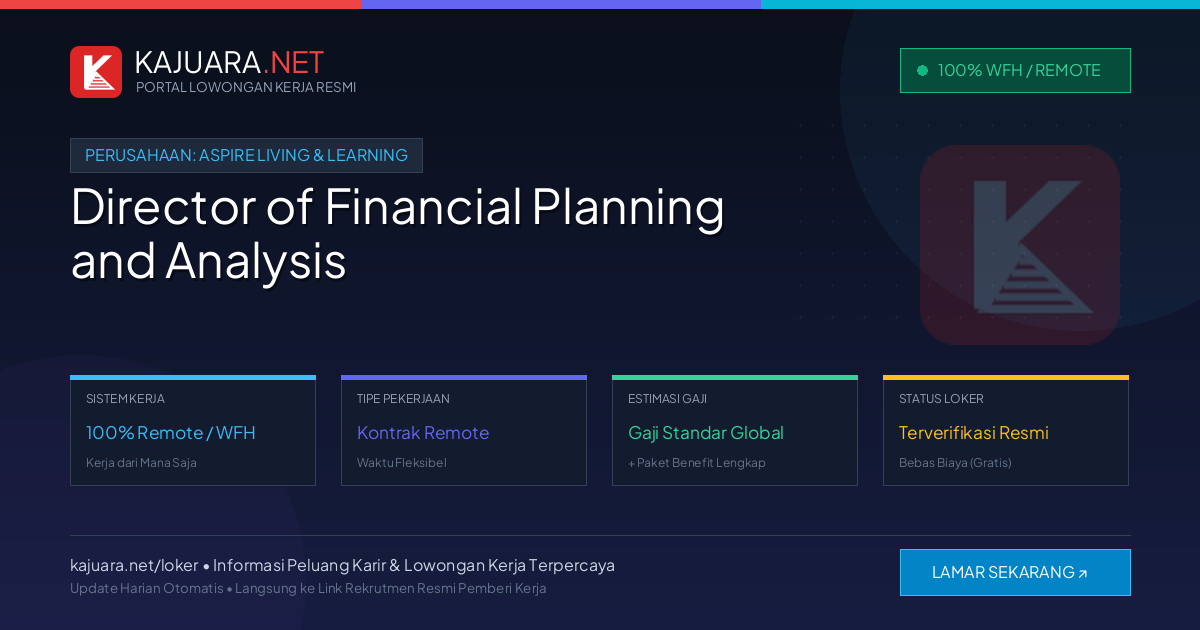 Lowongan Kerja Remote: Director of Financial Planning and Analysis di Aspire Living & Learning