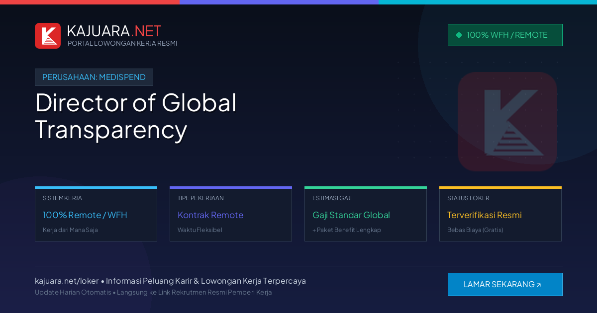 Lowongan Kerja Remote: Director of Global Transparency di medispend