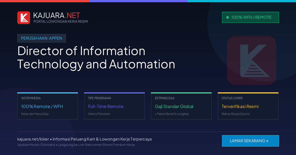 [100% Remote] Director of Information Technology and Automation at Appen – Hiring Now
