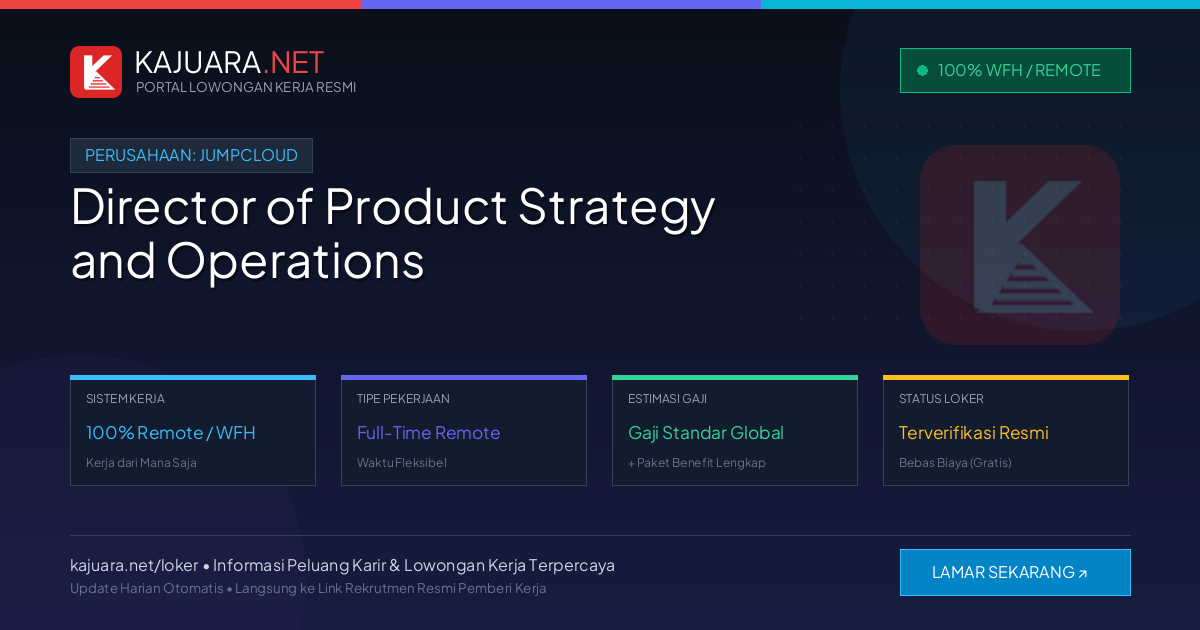 Lowongan Kerja Remote: Director of Product Strategy and Operations di JumpCloud