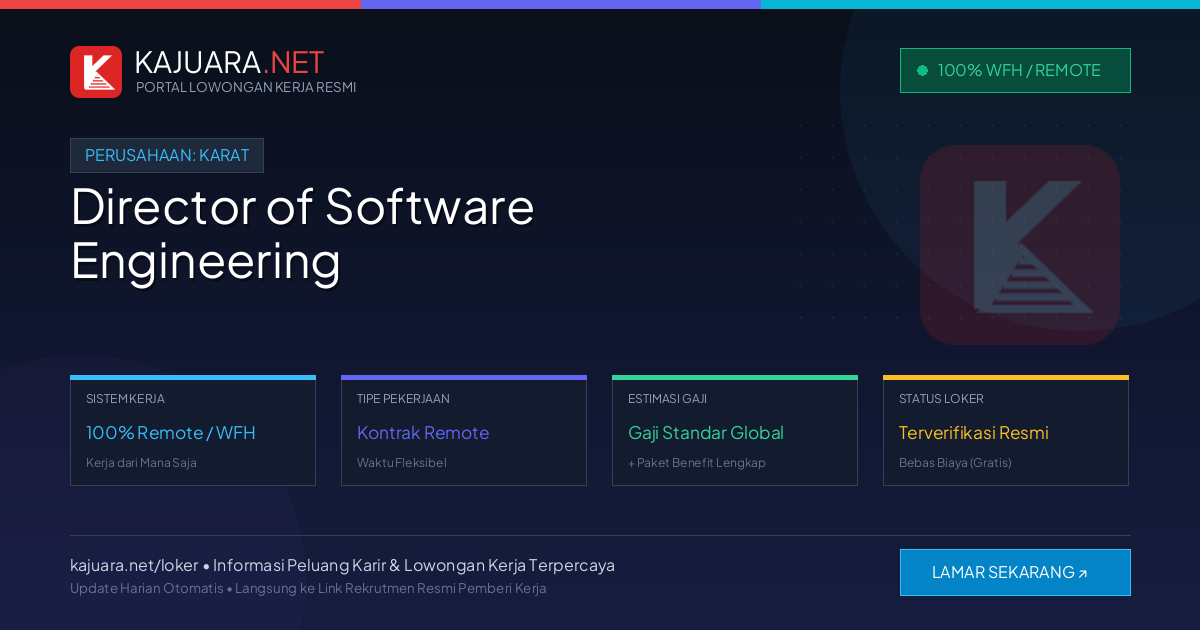 Lowongan Kerja Remote: Director of Software Engineering di Karat