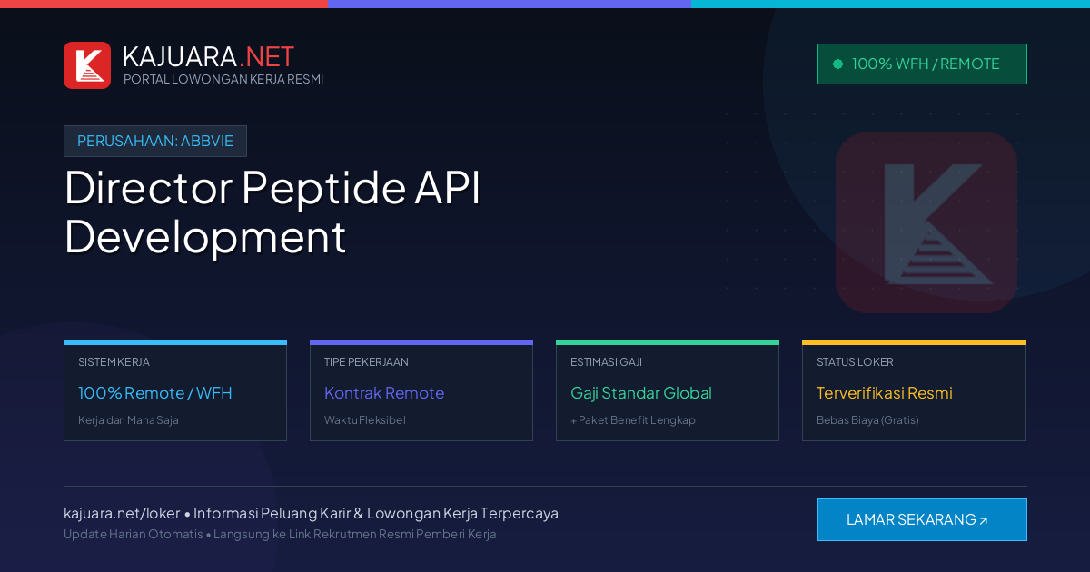 [100% Remote] Director Peptide API Development at AbbVie – Hiring Now