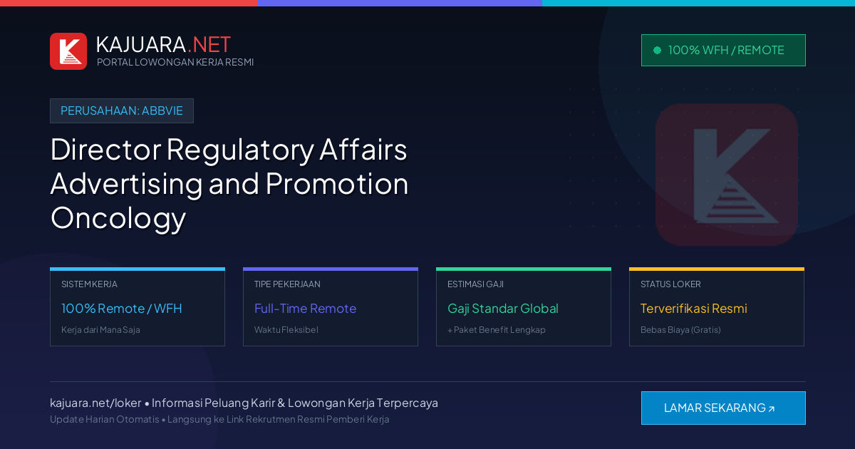 Lowongan Kerja Remote: Director Regulatory Affairs Advertising and Promotion Oncology di AbbVie