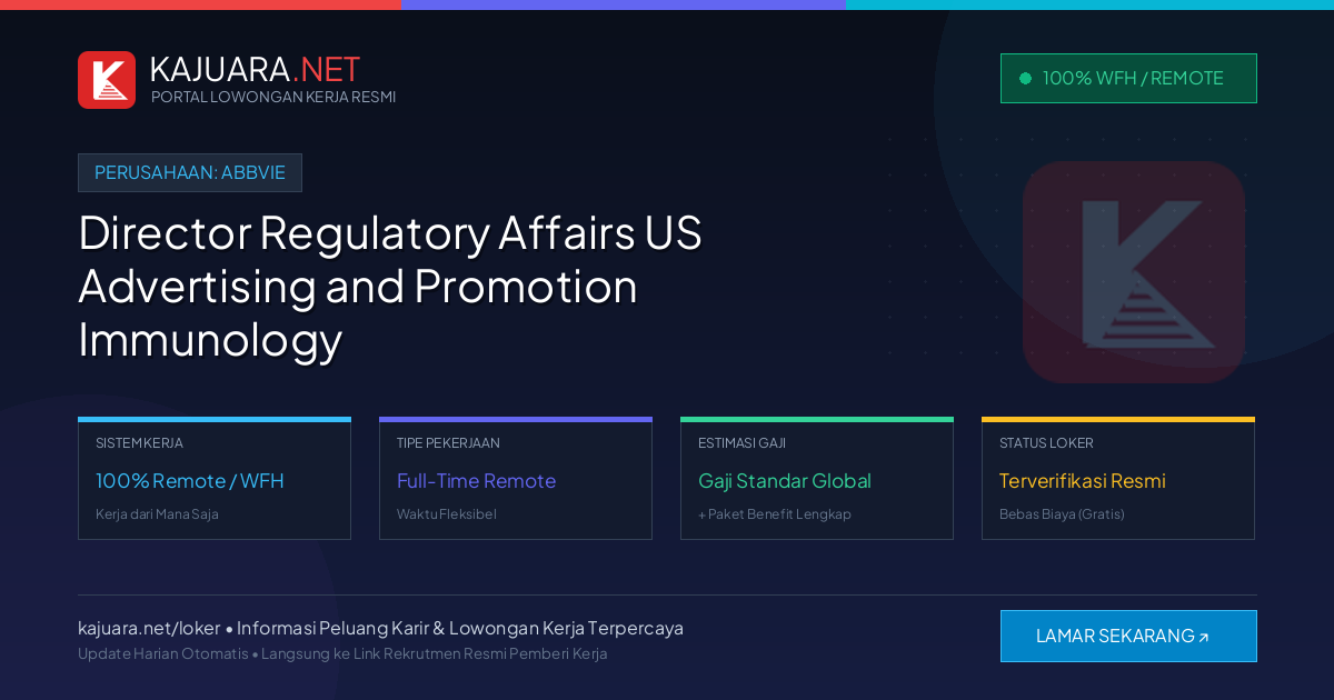 Lowongan Kerja Remote: Director Regulatory Affairs US Advertising and Promotion Immunology di AbbVie