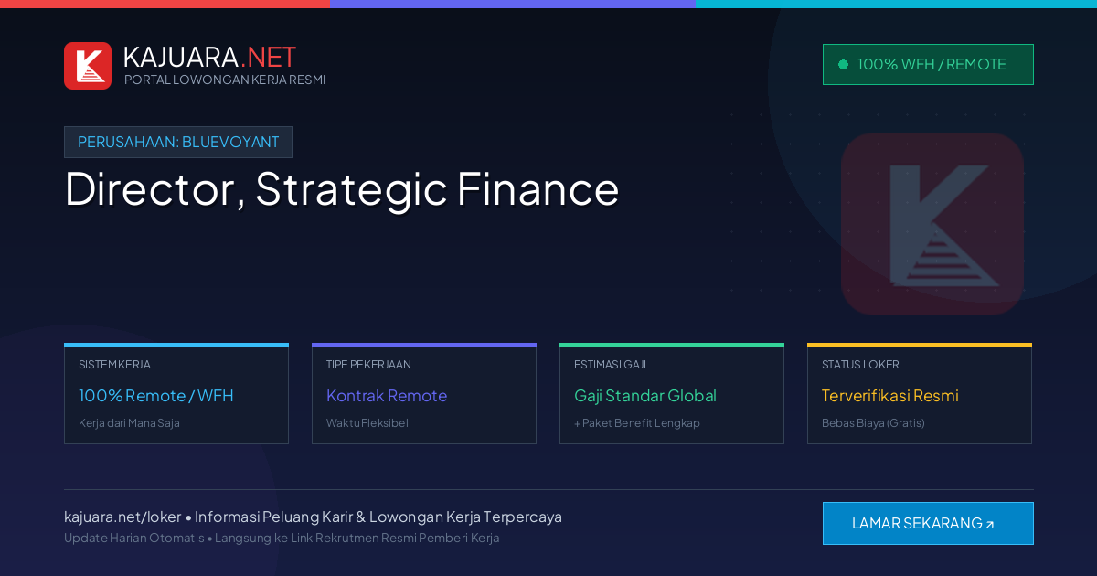 Lowongan Kerja Remote: Director, Strategic Finance di BlueVoyant