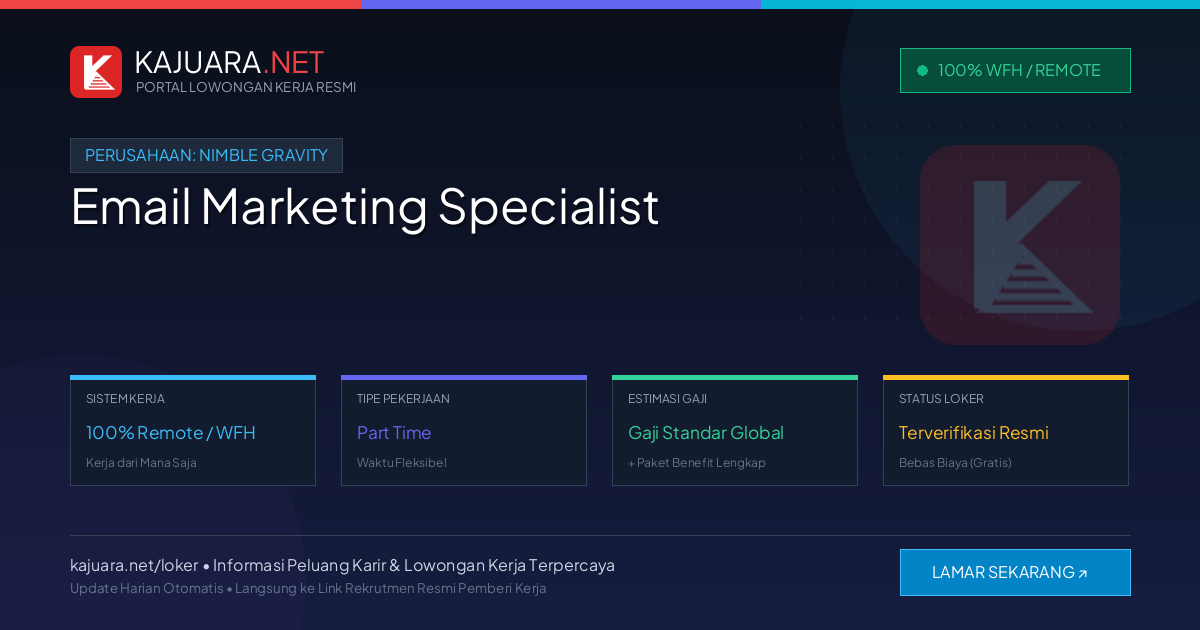 Lowongan Kerja Remote: Email Marketing Specialist di Nimble Gravity