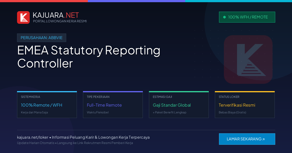 Lowongan Kerja Remote: EMEA Statutory Reporting Controller di AbbVie