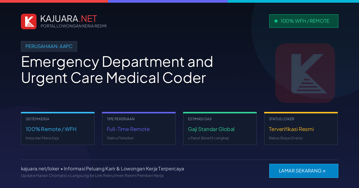 Lowongan Kerja Remote: Emergency Department and Urgent Care Medical Coder di AAPC