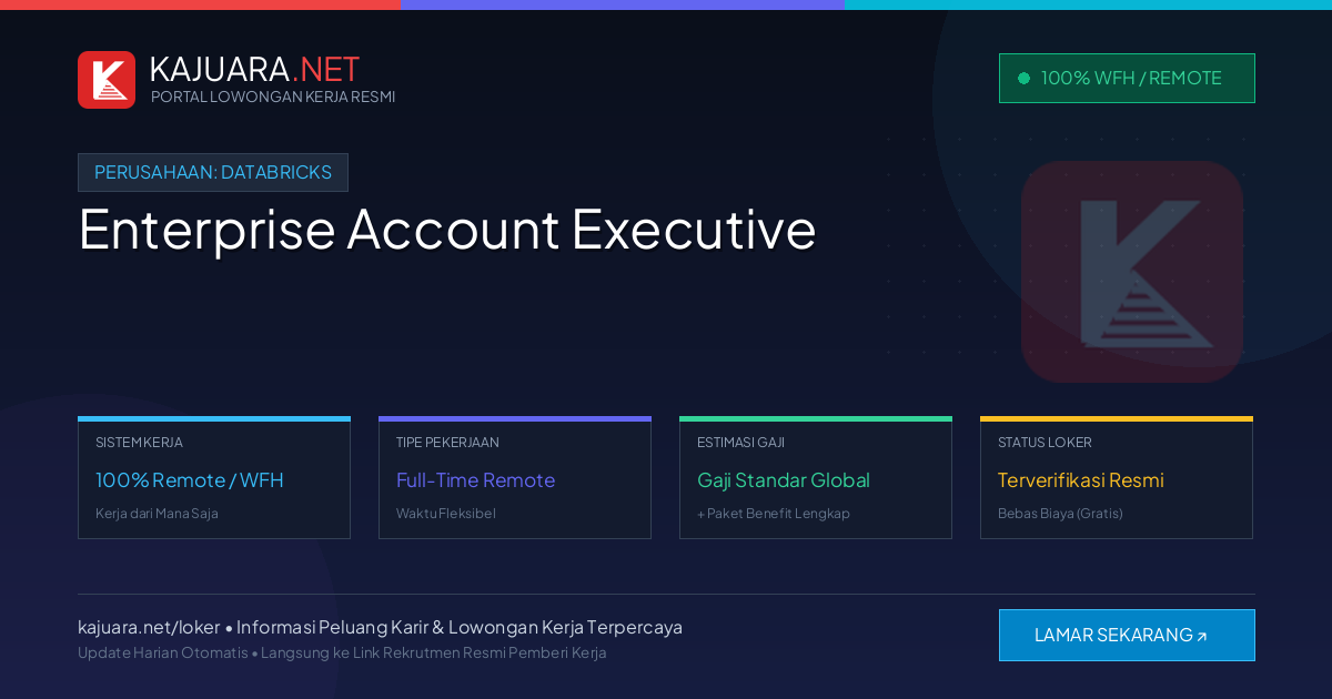 Lowongan Kerja Remote: Enterprise Account Executive di Databricks