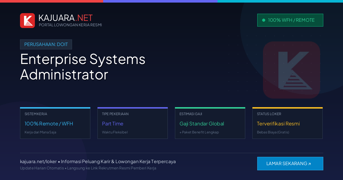 [Remote / WFH] Enterprise Systems Administrator at DoiT – Immediate Opening