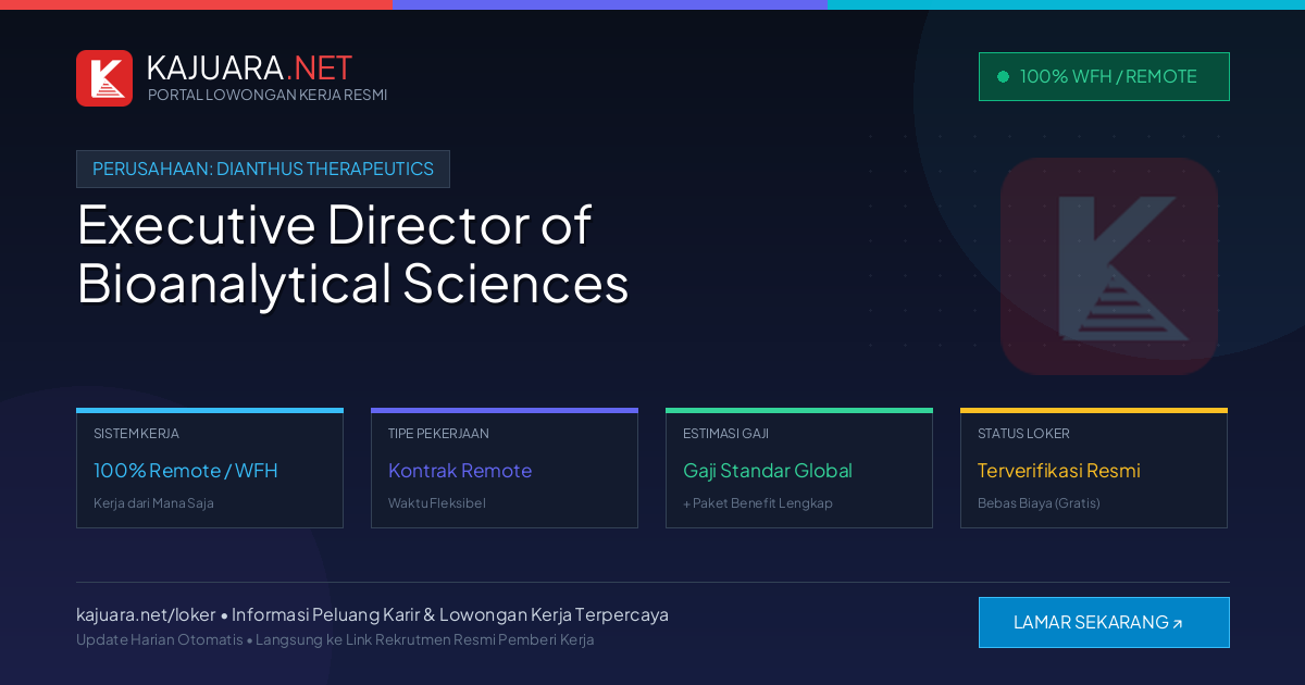 Lowongan Kerja Remote: Executive Director of Bioanalytical Sciences di Dianthus Therapeutics