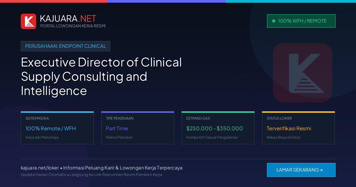 Lowongan Kerja Remote: Executive Director of Clinical Supply Consulting and Intelligence di Endpoint Clinical