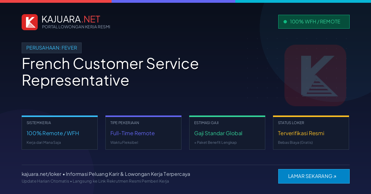 Lowongan Kerja Remote: French Customer Service Representative di Fever