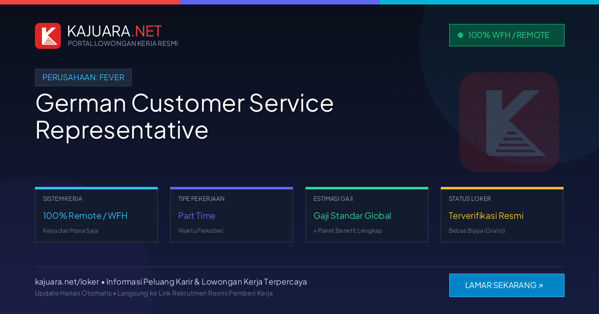 Lowongan Kerja Remote: German Customer Service Representative di Fever