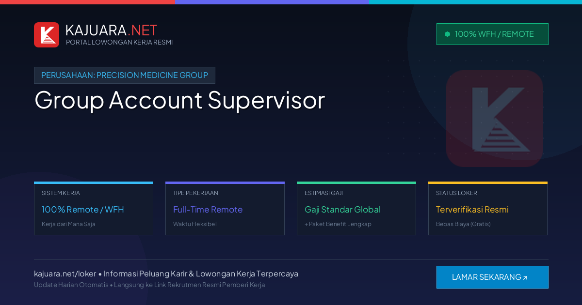 [Work From Home] Group Account Supervisor at Precision Medicine Group – Apply Online