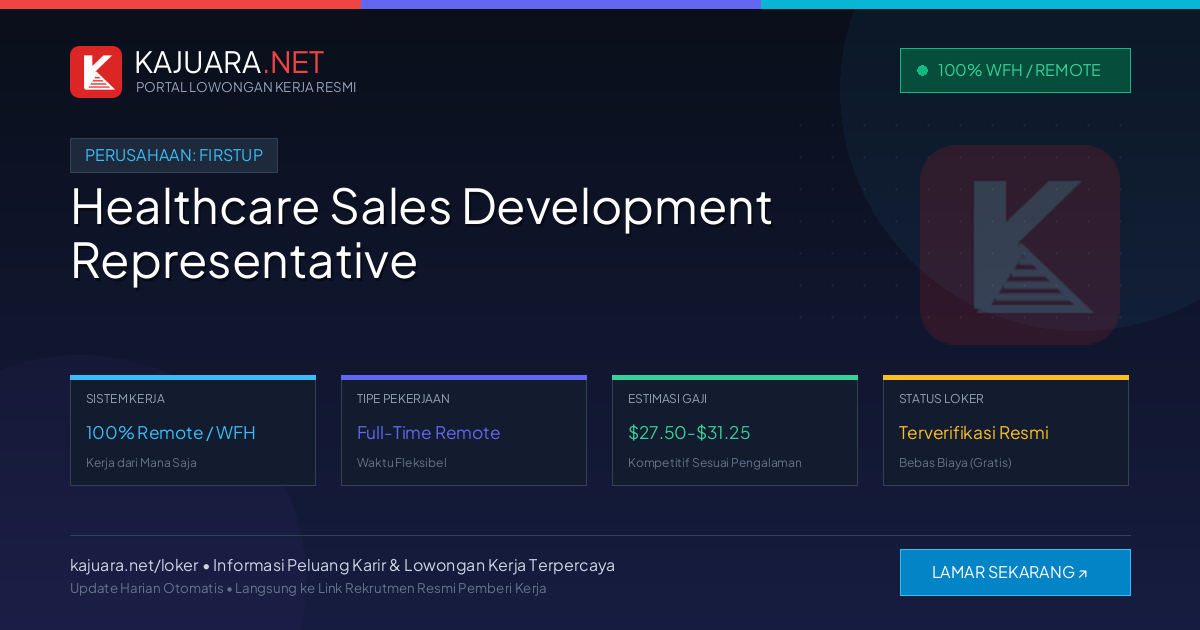 Lowongan Kerja Remote: Healthcare Sales Development Representative di Firstup