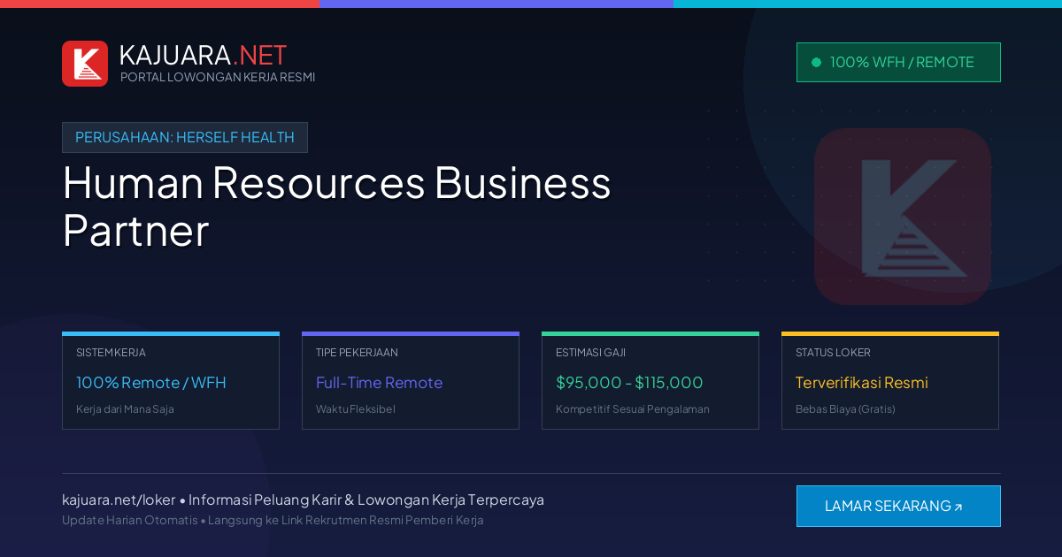 Lowongan Kerja Remote: Human Resources Business Partner di Herself Health