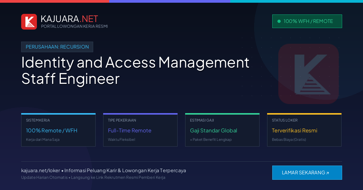 Lowongan Kerja Remote: Identity and Access Management Staff Engineer di Recursion