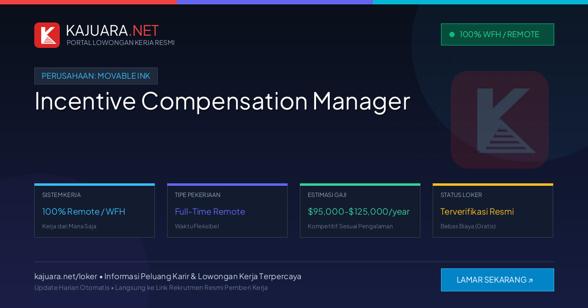 Lowongan Kerja Remote: Incentive Compensation Manager di Movable Ink
