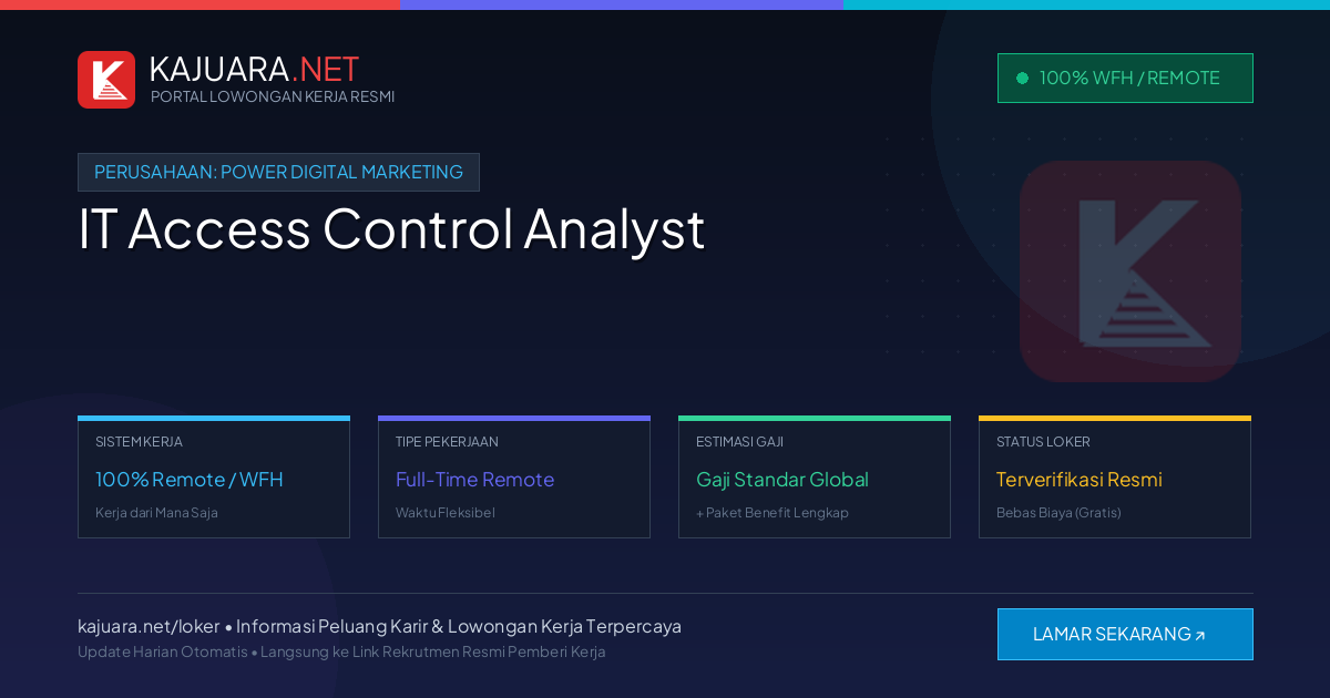[Remote / WFH] IT Access Control Analyst at Power Digital Marketing – Immediate Opening