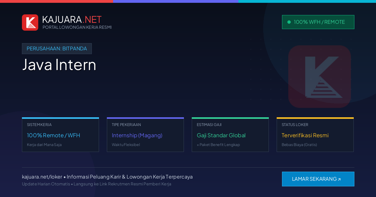 Lowongan Kerja Remote: Java Intern di Bitpanda