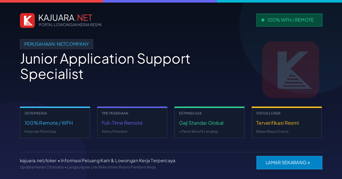 [100% Remote] Junior Application Support Specialist at Netcompany – Hiring Now