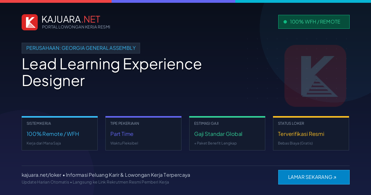 Lowongan Kerja Remote: Lead Learning Experience Designer di Georgia General Assembly