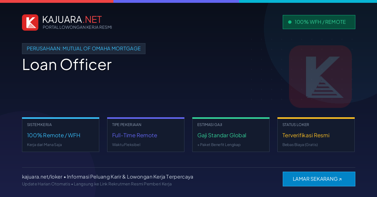 Lowongan Kerja Remote: Loan Officer di Mutual of Omaha Mortgage