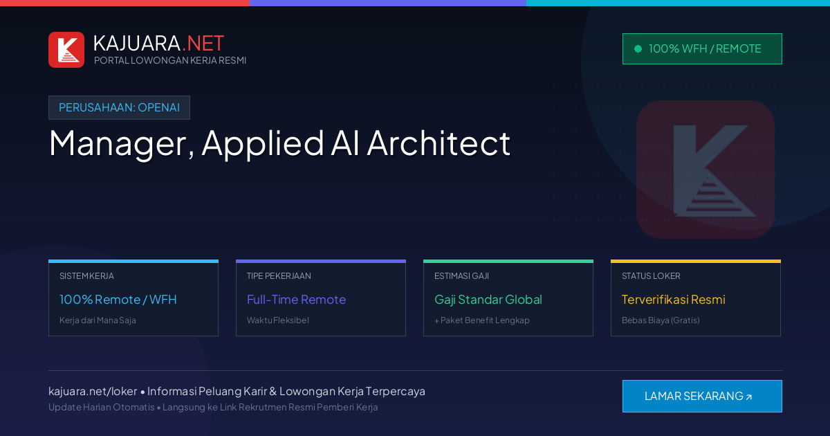 Lowongan Kerja Remote: Manager, Applied AI Architect di OpenAI