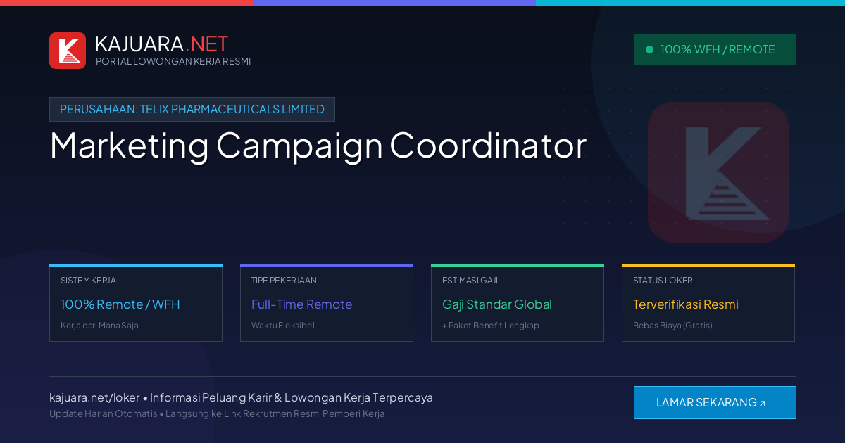 Lowongan Kerja Remote: Marketing Campaign Coordinator di Telix Pharmaceuticals Limited