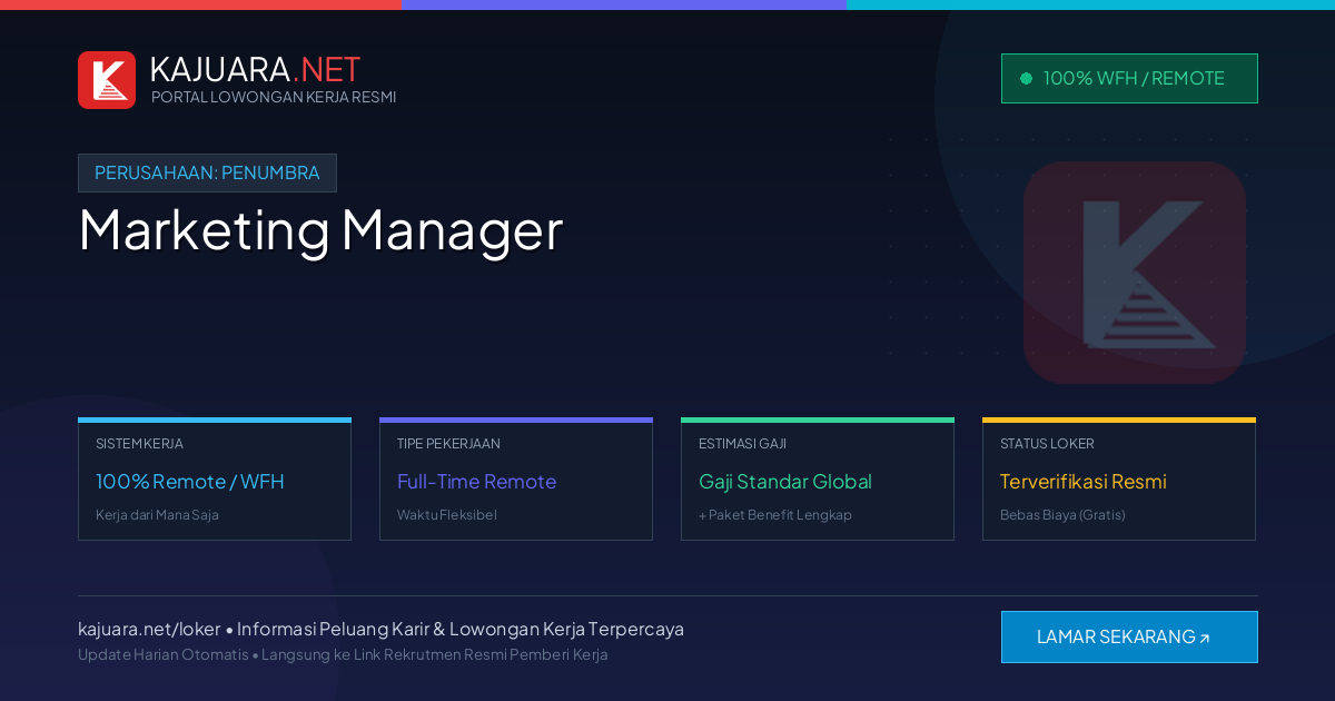 Lowongan Kerja Remote: Marketing Manager di Penumbra