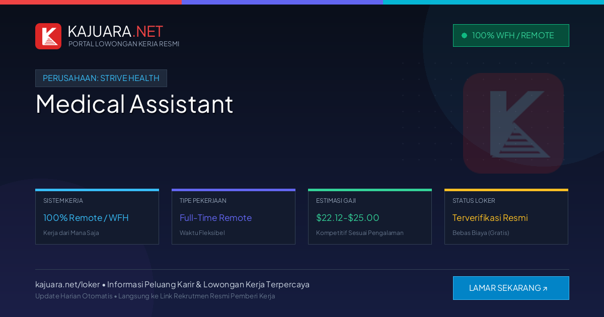 Lowongan Kerja Remote: Medical Assistant di Strive Health
