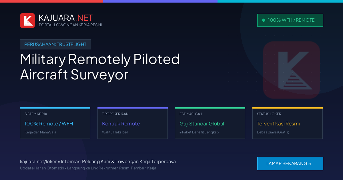 Lowongan Kerja Remote: Military Remotely Piloted Aircraft Surveyor di TrustFlight