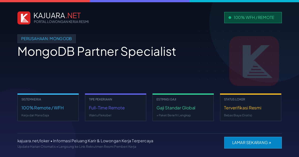 Lowongan Kerja Remote: MongoDB Partner Specialist di MongoDB