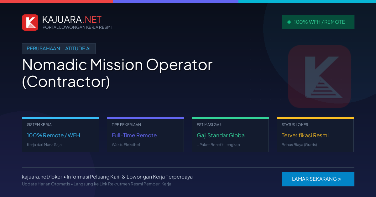 Lowongan Kerja Remote: Nomadic Mission Operator (Contractor) di Latitude AI