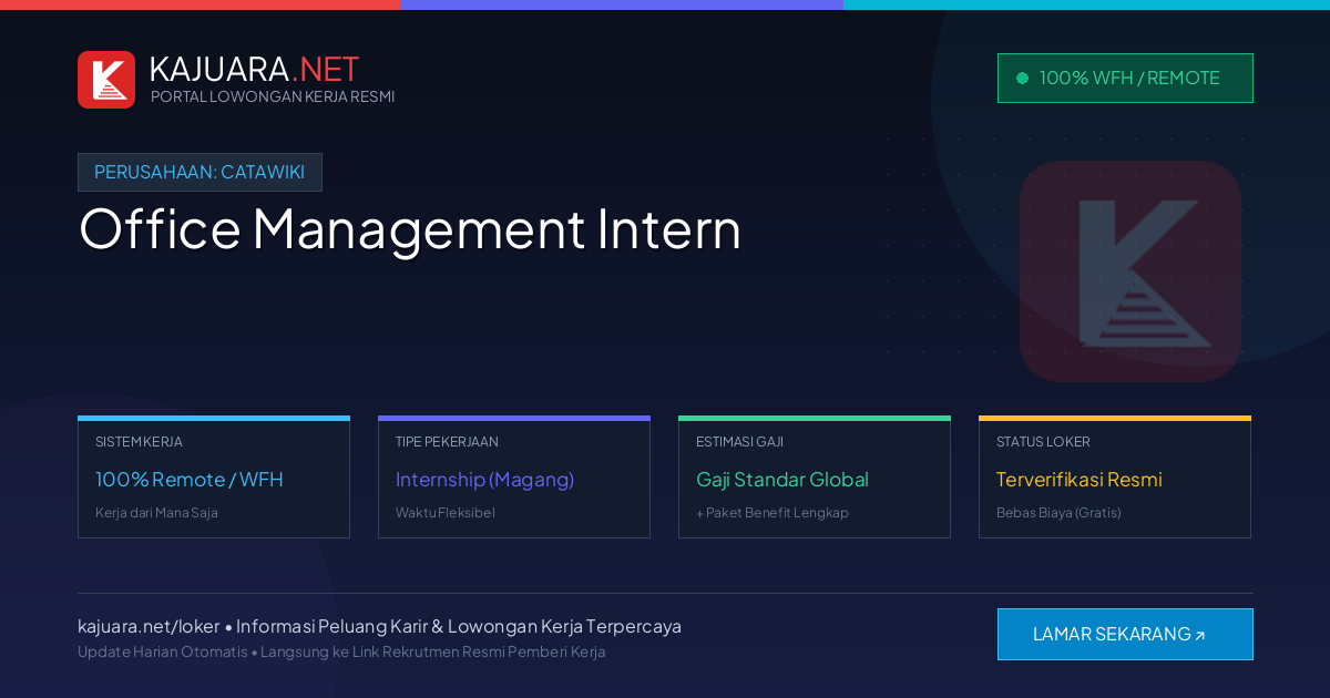 Lowongan Kerja Remote: Office Management Intern di Catawiki