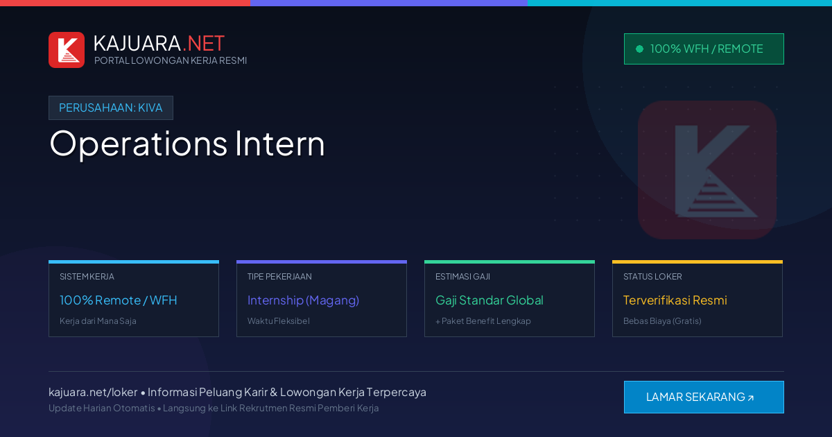 Lowongan Kerja Remote: Operations Intern di Kiva
